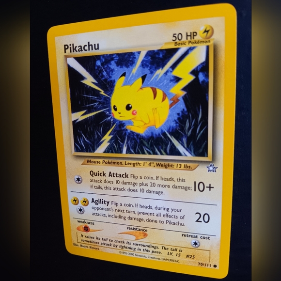 Pikachu Pokemon Card - Neo Genesis - 70/111 Common Non-Holo - Picture 6 of 9